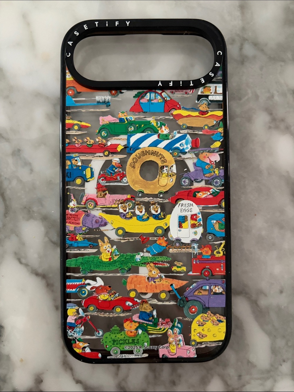 Casetify Black Multi-Color Donut & Cars Pattern Phone Case